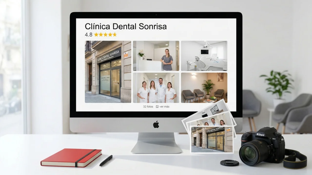 Perfil de Google Business Profile de una clínica dental con fotos profesionales