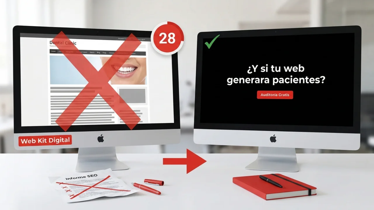 Web de Kit Digital para dentistas sin optimizar
