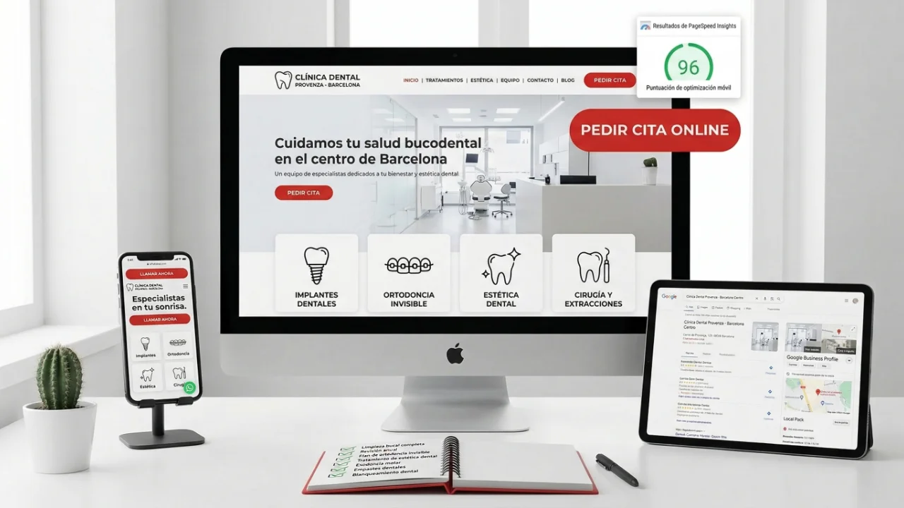 Ejemplo de web dental profesional optimizada para SEO
